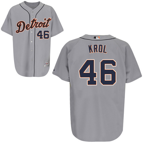 Ian Krol #46 mlb Jersey-Detroit Tigers Women's Authentic Road Gray Cool Base Baseball Jersey
